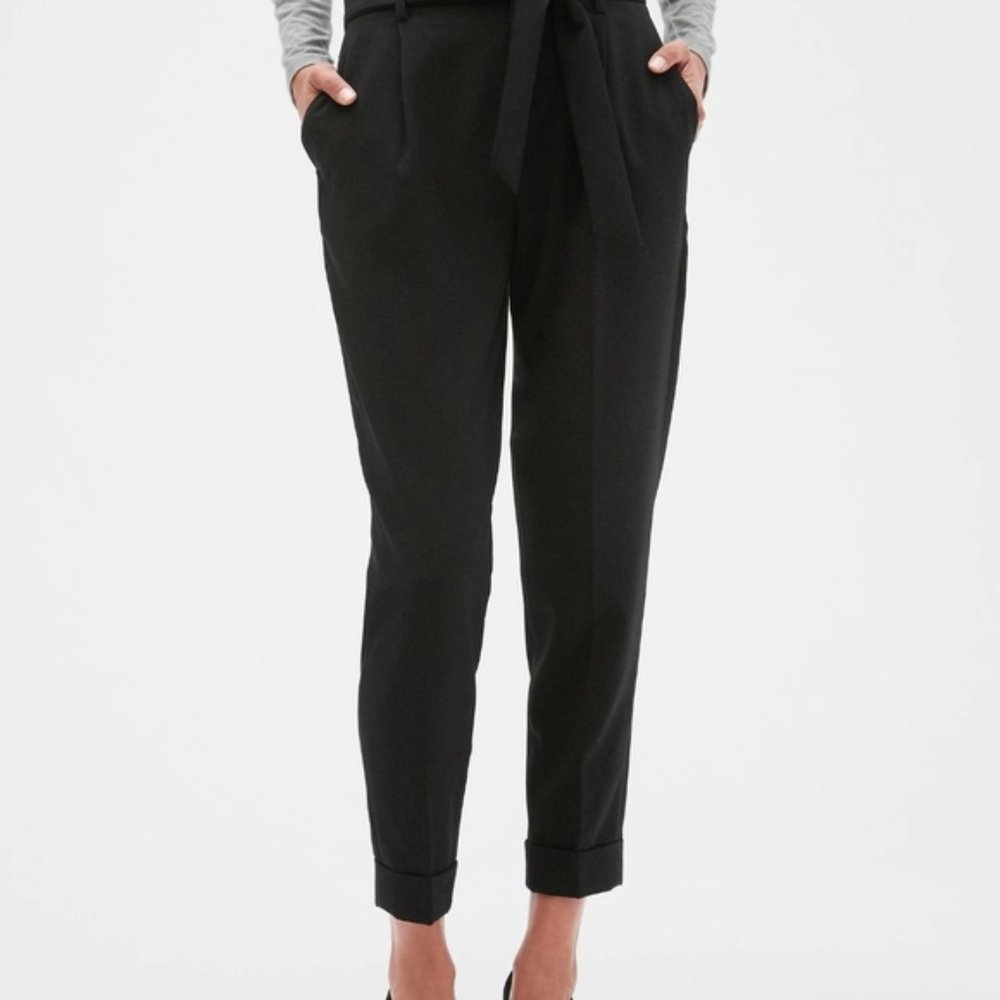 BANANA REPUBLIC Black Tie Crepe Pant SIZE 8 NEW WITH TAGS